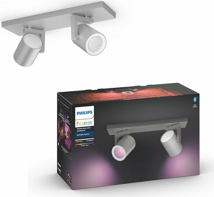 Philips Hue White and Color Ambiance Argenta Spot 2-flammig grau