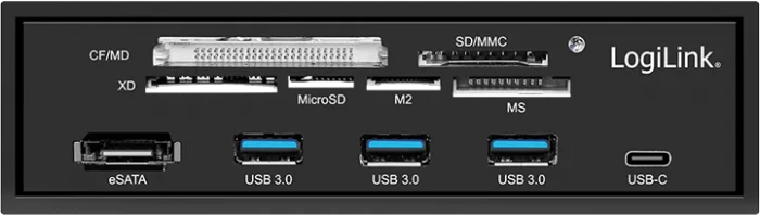 LogiLink Multifunktions-Frontpanel, Multi-Slot-Cardreader, USB 3.0 19-Pin Stecksockel [Stecker]