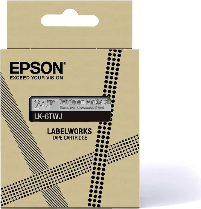 Epson LK-6TWJ Beschriftungsband, 24mm, schwarz/mattweiß