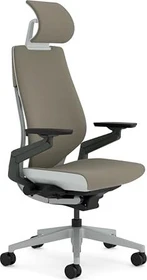 Steelcase Gesture Bürostuhl mit Armlehnen und Kopfstütze, taupe