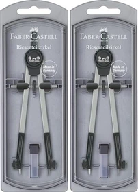Faber-Castell Riesenteilzirkel, silber/schwarz, Klarsichtetui