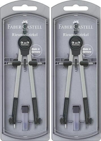 Faber-Castell Riesenteilzirkel, silber/schwarz, Klarsichtetui