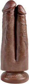 Pipedream King Cock 7" Two Cocks One Hole brown
