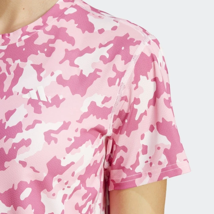 adidas Own The Run Camo Running Laufshirt kurzarm clear pink (Damen)