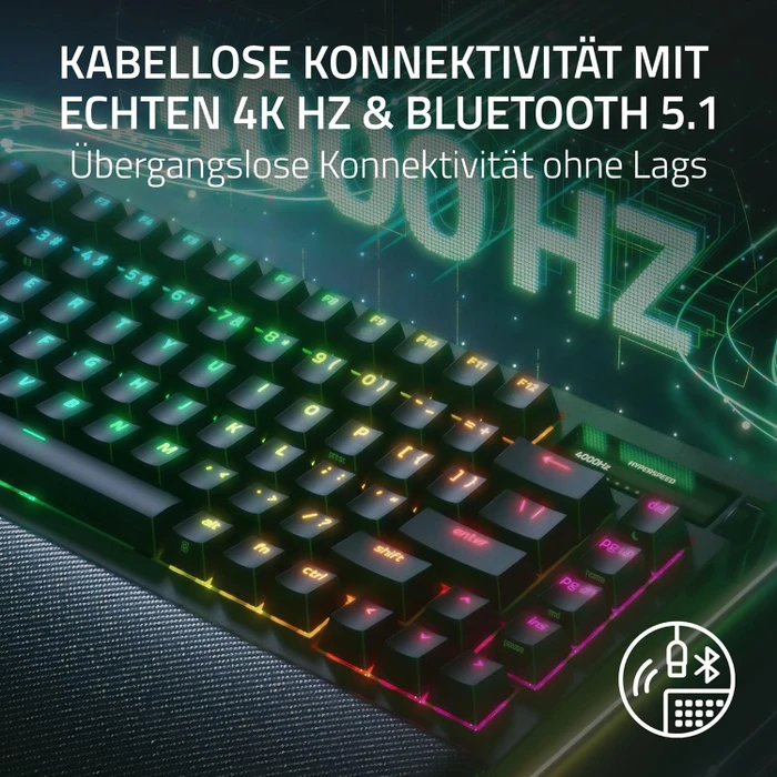 Razer BlackWidow V4 Pro 75%, hot-swap, Razer ORANGE Tactile Gen-3, USB/Bluetooth, US