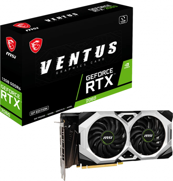 MSI GeForce RTX 2060 Ventus GP 12G, 12GB GDDR6, HDMI, 3x DP