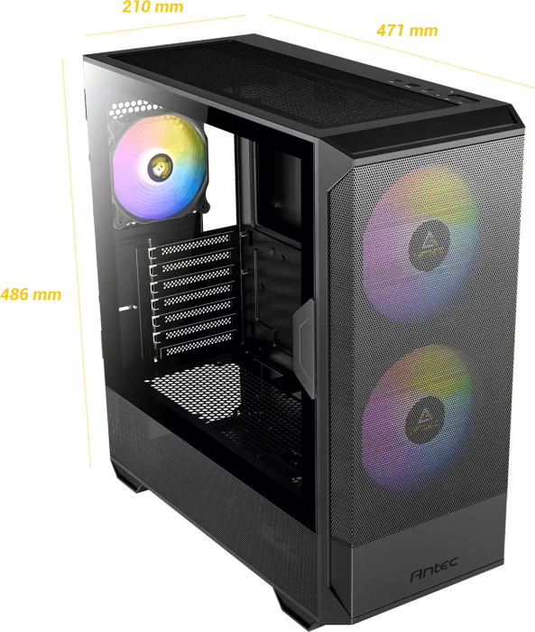 Antec NX416L, schwarz, Glasfenster