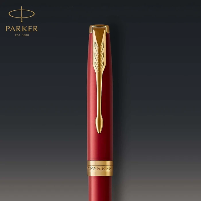 Parker Sonnet Intense Red Lacquer GT Kugelschreiber rot/gold trim, Geschenkbox