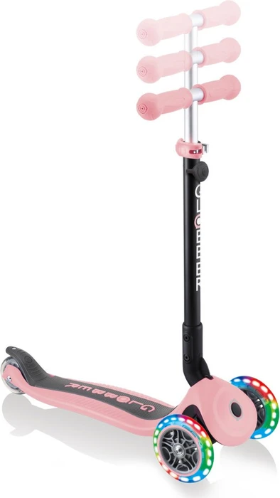 Globber Go Up Foldable Lights Kickboard pale pink/black