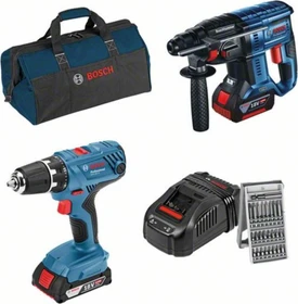 Bosch Professional Akku-Maschinenset inkl. Tasche + 2 Akkus 2.0/4.0Ah