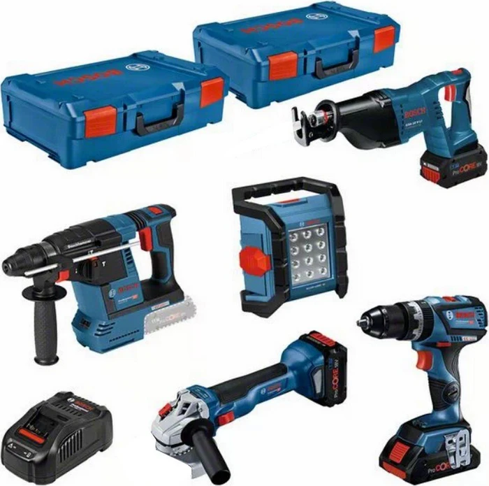 Bosch Professional Akku-Maschinenset inkl. L-Boxx + 3 Akkus 4.0/8.0Ah