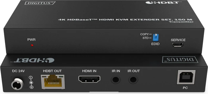 Digitus HDMI KVM Extender Set Extender HDBaseT 1.0, 4K, 60Hz, Cat6a/7/8, 120m