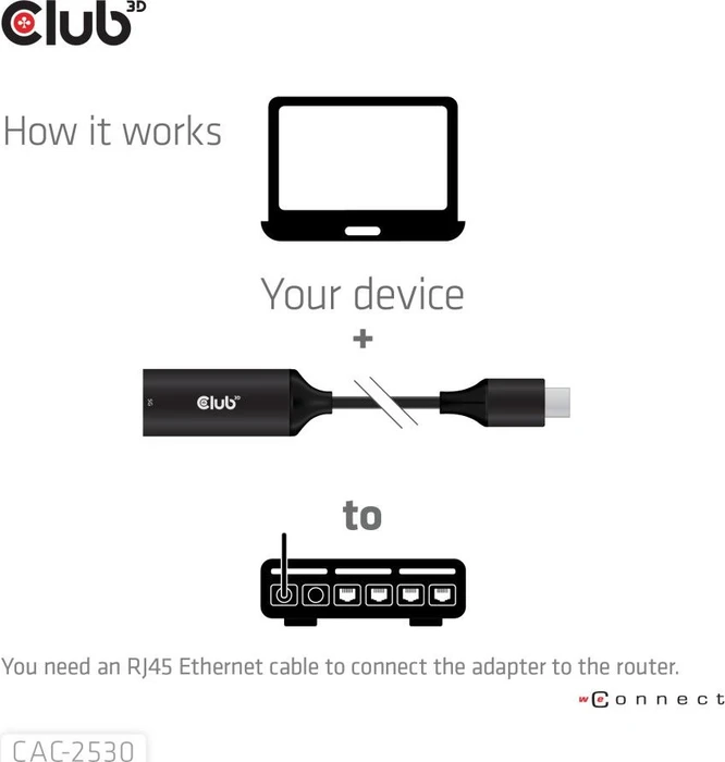 Club 3D 5G LAN-Adapter, RJ-45, USB-C 3.0 [Stecker]