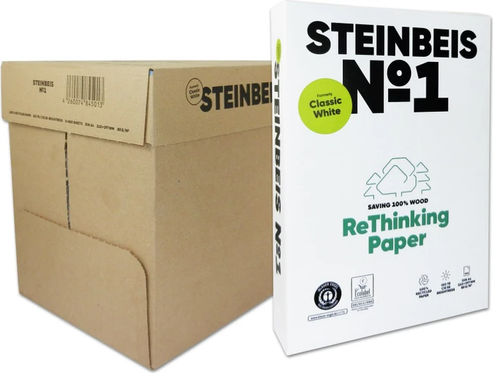 Steinbeis No. 1 Classic White ReThinking Universalpapier weiß, A4, 80g/m², 2500 Blatt