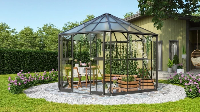 Vitavia Pi 9000 ESG/HKP Gewächshaus schwarz