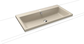 Kaldewei Puro 3155 Aufsatzwaschtisch 90x46x4cm, Perl-Effekt, warm beige 20