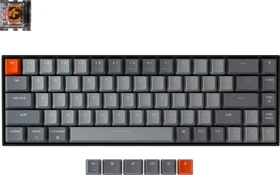 Keychron K6, 65%, LEDs RGB, schwarz/grau, LK Optic BROWN, USB/Bluetooth, US
