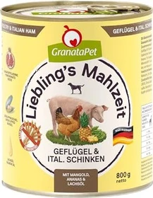 GranataPet Liebling's Mahlzeit Geflügel & italienischer Schinken, 4.80kg (6x 800g)