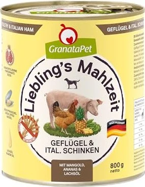 GranataPet Liebling's Mahlzeit Geflügel & italienischer Schinken, 4.80kg (6x 800g)