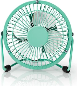 Nedis FNDK1TQ10 USB Mini Tischventilator aus Metall 10cm türkis