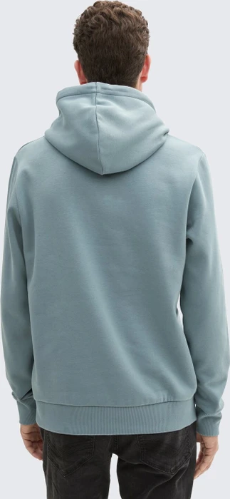 Tom Tailor Logo-Print Hoodie grey mint (Herren)