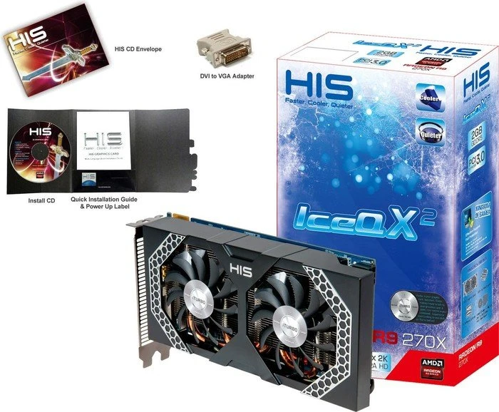 HIS Radeon R9 270X Mini IceQ X² Boost Clock, 2GB GDDR5, DVI, HDMI, 2x mDP