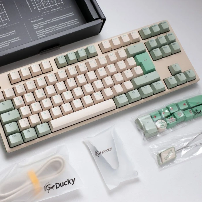 Ducky One 3 TKL PBT, Matcha, grün/weiß, MX BROWN, USB, DE