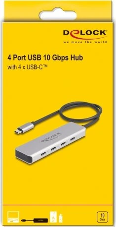 DeLOCK 4-Port USB-C-Hub, 4x USB-C 3.1, USB-C 3.1 [Stecker]