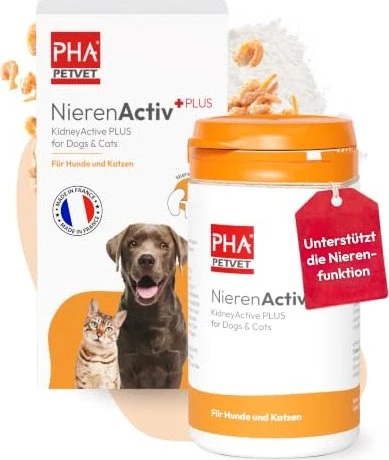 PHA PetVet Nierenactiv Plus Pulver für Hunde & Katzen, 60g