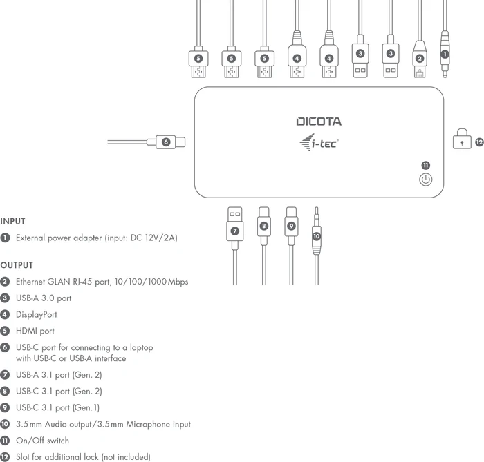 Dicota USB-C 12-in-1 Docking Station 5K, USB-C 3.1 [Buchse]