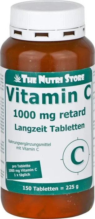 The Nutri Store Vitamin C 1000mg retard Langzeit Tabletten, 150 Stück