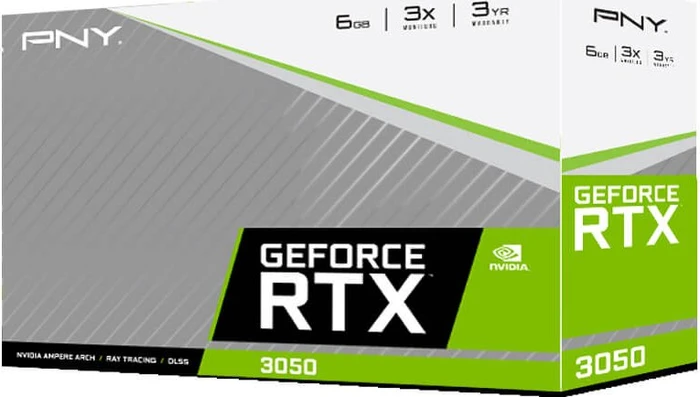 PNY GeForce RTX 3050 Verto Dual Fan, 6GB GDDR6, DVI, HDMI, DP