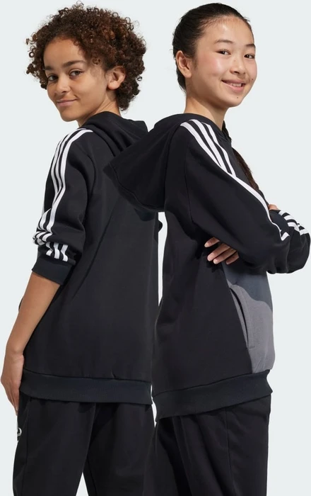 adidas Tiberio 3-Streifen Colorblock Hoodie black/white/grey five (Junior)