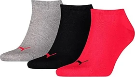 Puma Plain Sneaker Trainer Socken schwarz/rot