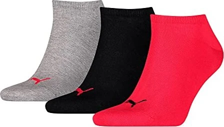 Puma Plain Sneaker Trainer Socken schwarz/rot