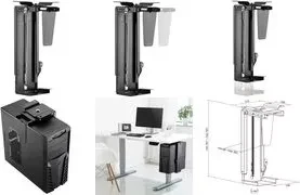 LogiLink Untertisch PC-Halterung, 180° drehbar, schwarz