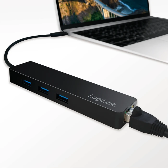 LogiLink USB-Hub, RJ-45, USB-C 3.0 [Stecker]