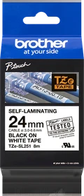 Brother TZe-SL251 Beschriftungsband, 24mm, schwarz/weiß
