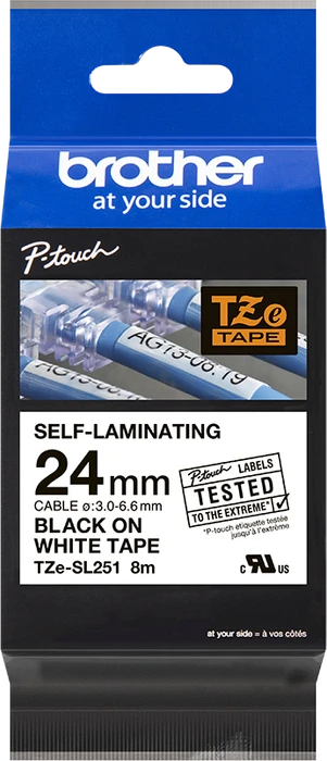 Brother TZe-SL251 Beschriftungsband, 24mm, schwarz/weiß