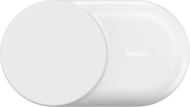 Belkin UltraCharge faltbare magnetische 3-in-1-Ladestation mit Qi2 (25W) rund weiß