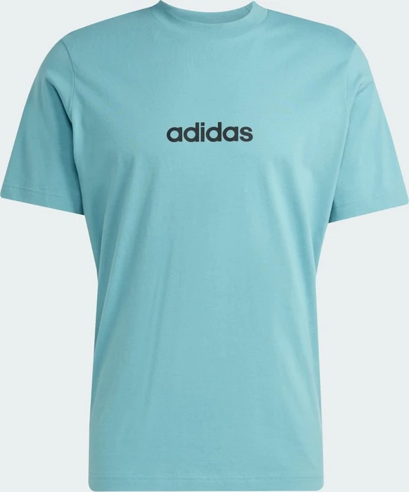 adidas Essentials Linear Single Jersey T-Shirt kurzarm powder teal/black (Herren)