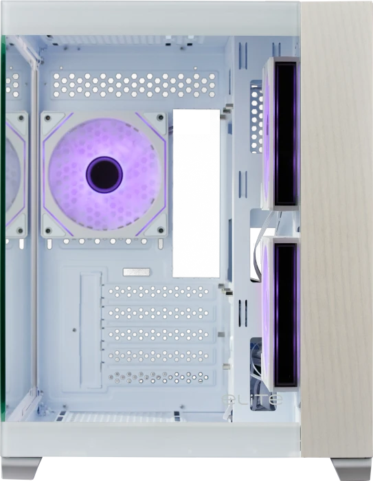 Cooler Master Elite 481 Wood White, weiß/braun, Glasfenster