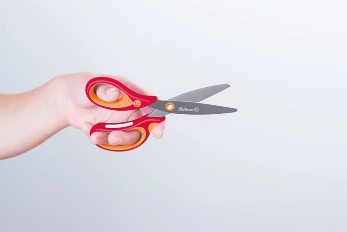 Pelikan griffix Schulschere, Universalschere, Linkshänder, 140mm, orange/rot