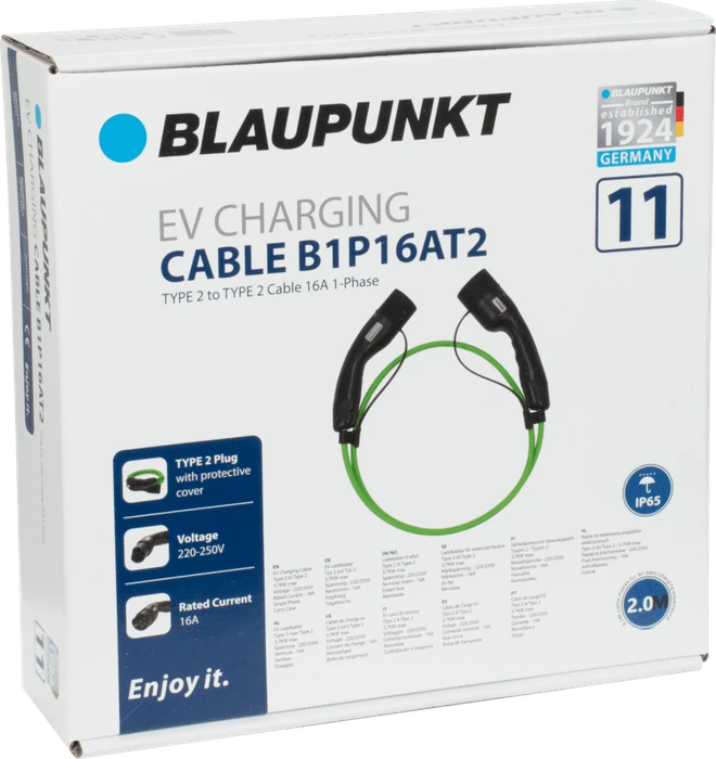 Blaupunkt Typ 2 Ladekabel, 3.7kW, 2m