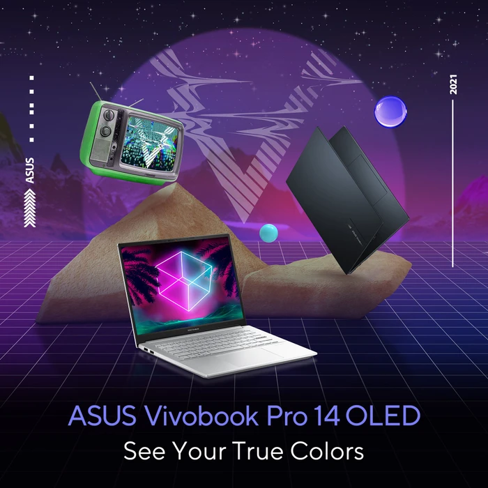 ASUS VivoBook Pro 14 OLED M3401QA-KM065W, Quiet Blue, Ryzen 5 5600H, 8GB RAM, 512GB SSD, DE