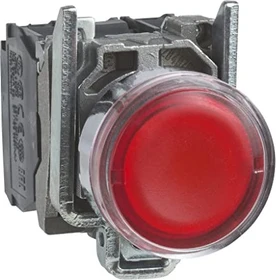 Schneider Electric Leuchtdrucktaster flach 1S+1Ö tastend +LED 220-240V 50/60Hz, rot