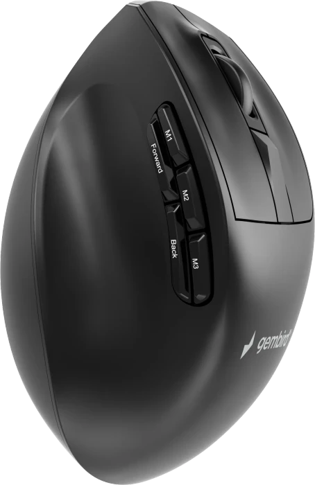 Gembird Triple-Mode 9-Button Wireless Ergonomic Mouse schwarz, USB/Bluetooth