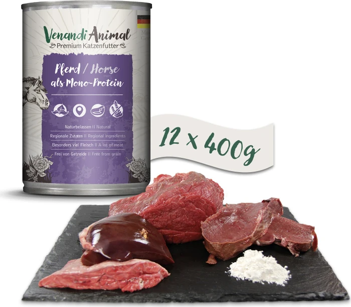 Venandi Animal Pferd als Monoprotein, 4.80kg (12x 400g)