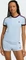 adidas 3-Streifen Slim T-Shirt kurzarm crystal sky/maroon (Damen) Vorschaubild