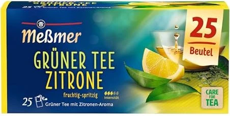 Meßmer Grüner Tee Zitrone Tee Beutel, 25 Stück